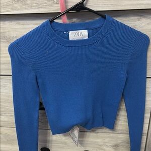 Zara Vibrant Blue Knit Top